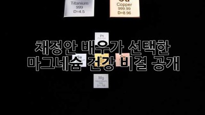 채정안 배우가 선택한 마그네슘: 건강 비결 공개!